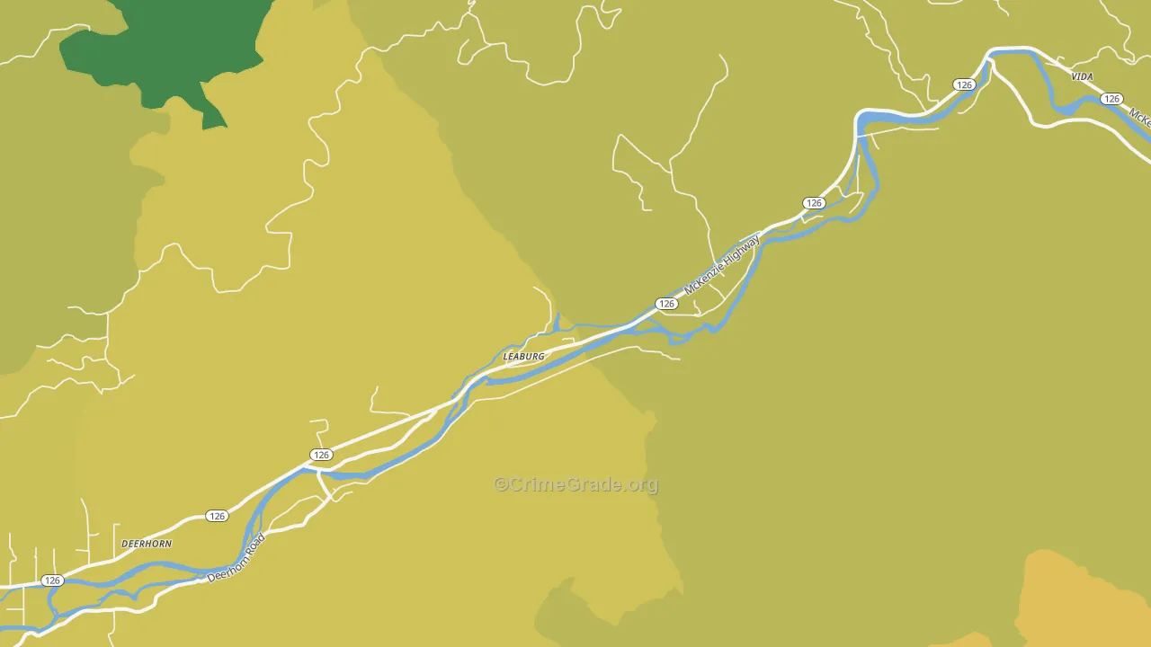 Walterville, OR Map of Vandalism Rates