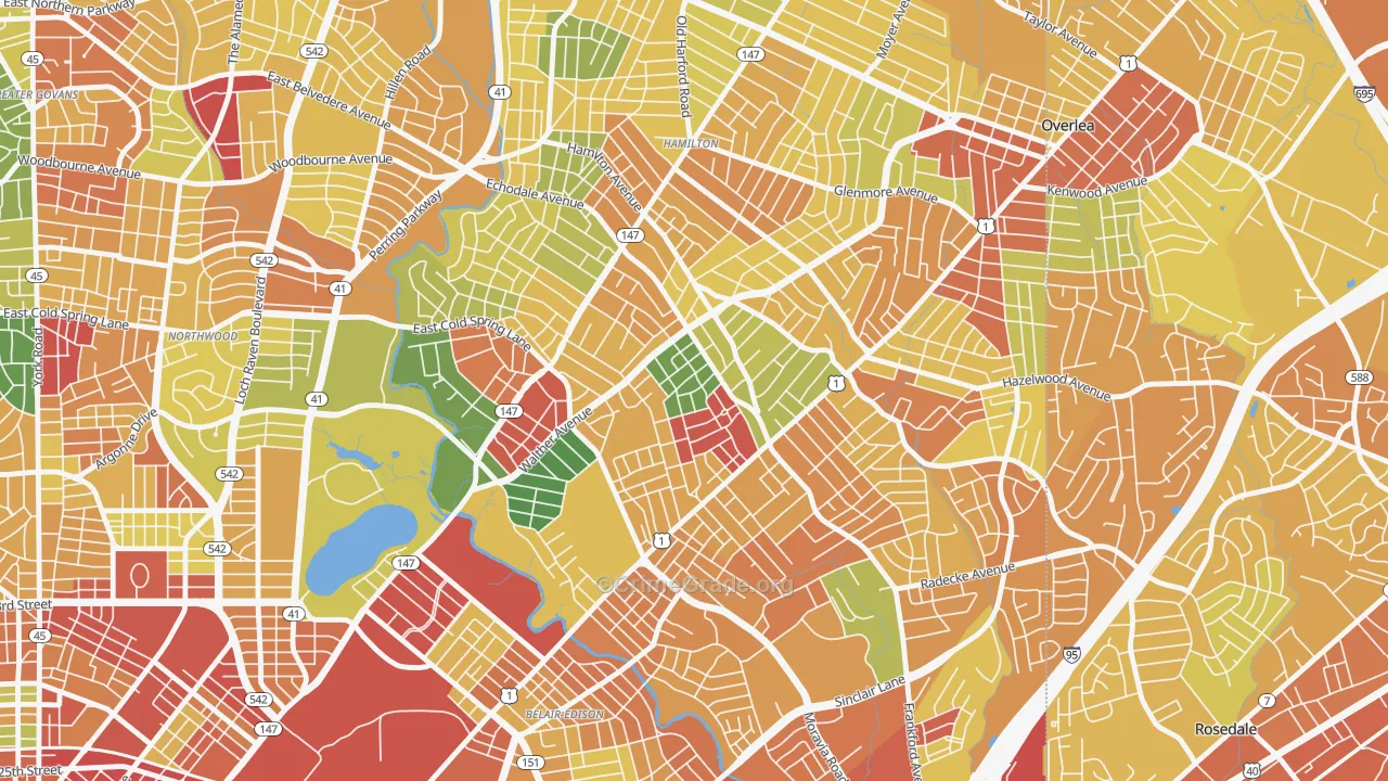 Waltherson, Baltimore, MD Map of Vandalism Rates