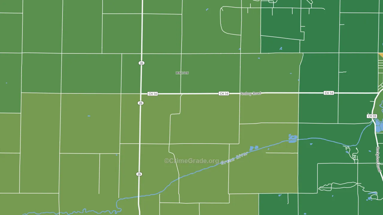 Walton, IL Map of Vandalism Rates