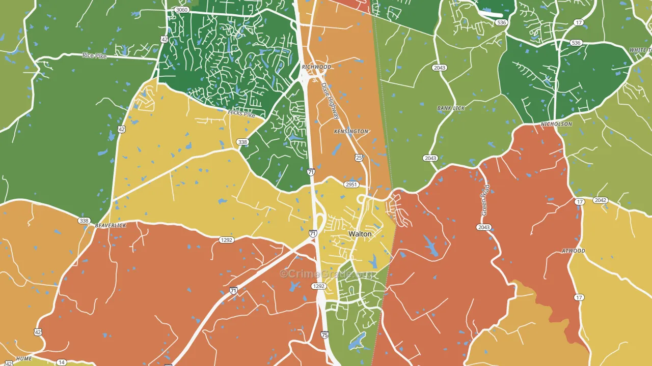Walton, KY Map of Vandalism Rates