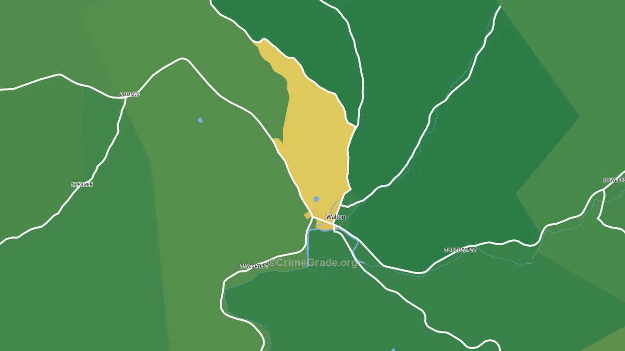Walton, NY Map of Vandalism Rates