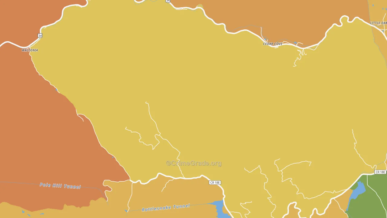 Waltonia, CO Map of Vandalism Rates