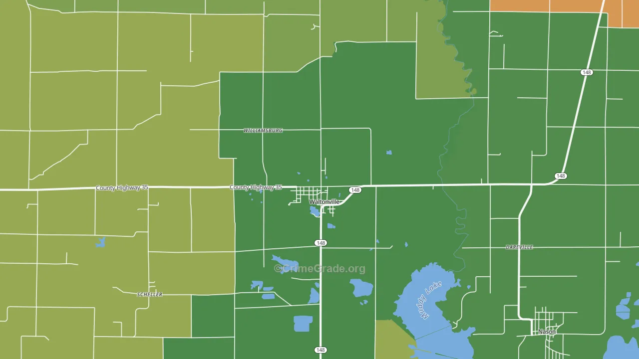 Waltonville, IL Map of Vandalism Rates