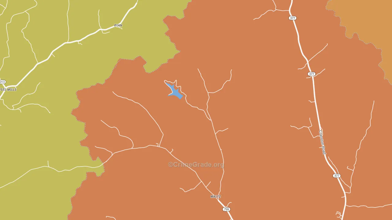 Waltz, KY Map of Vandalism Rates
