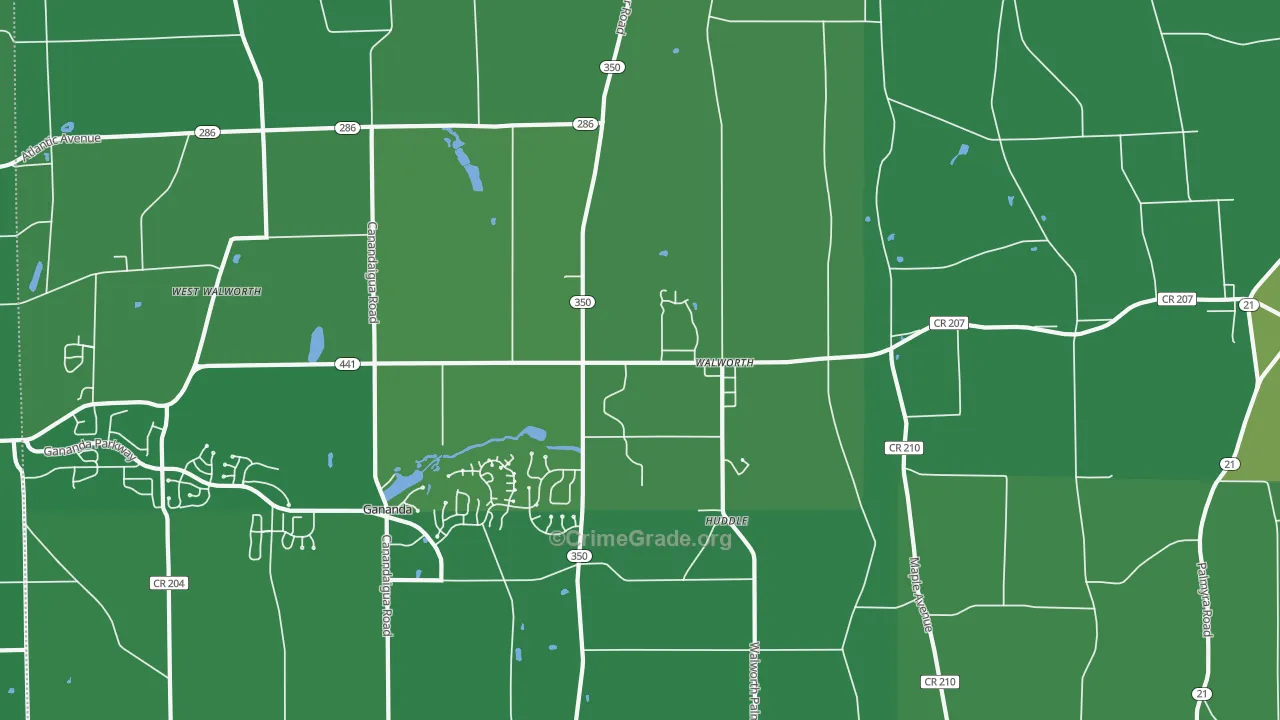 Walworth, NY Map of Vandalism Rates