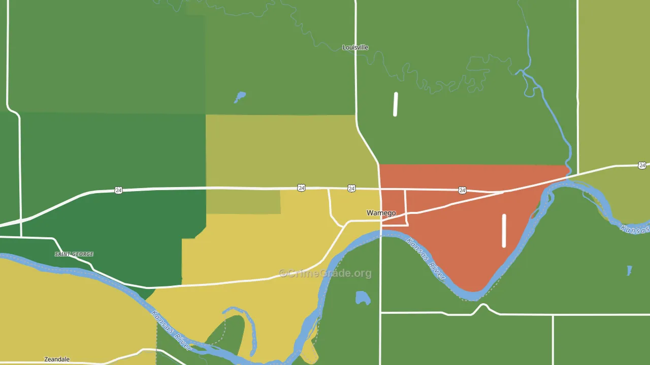 Wamego, KS Map of Vandalism Rates