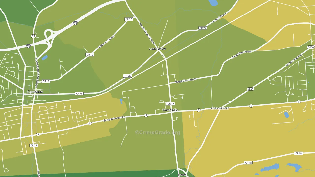 Wampsville, NY Map of Vandalism Rates