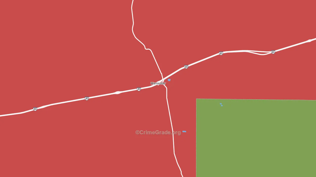 Wamsutter, WY Map of Vandalism Rates