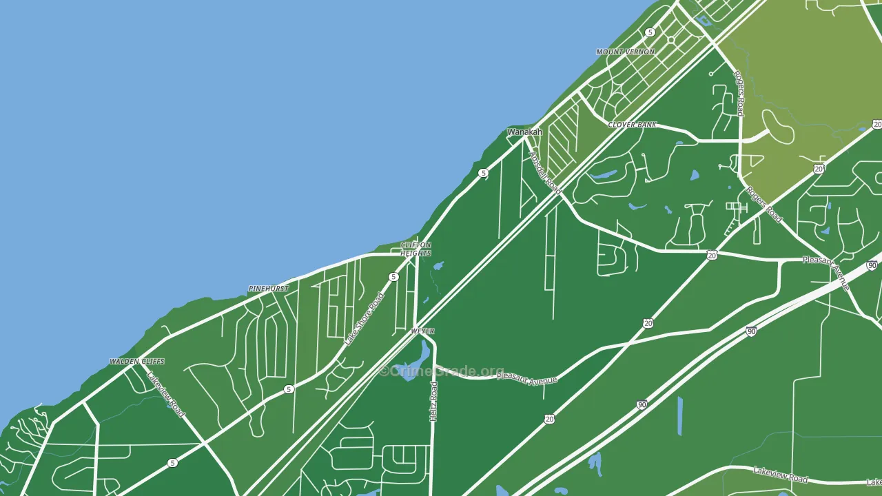 Wanakah, NY Map of Vandalism Rates