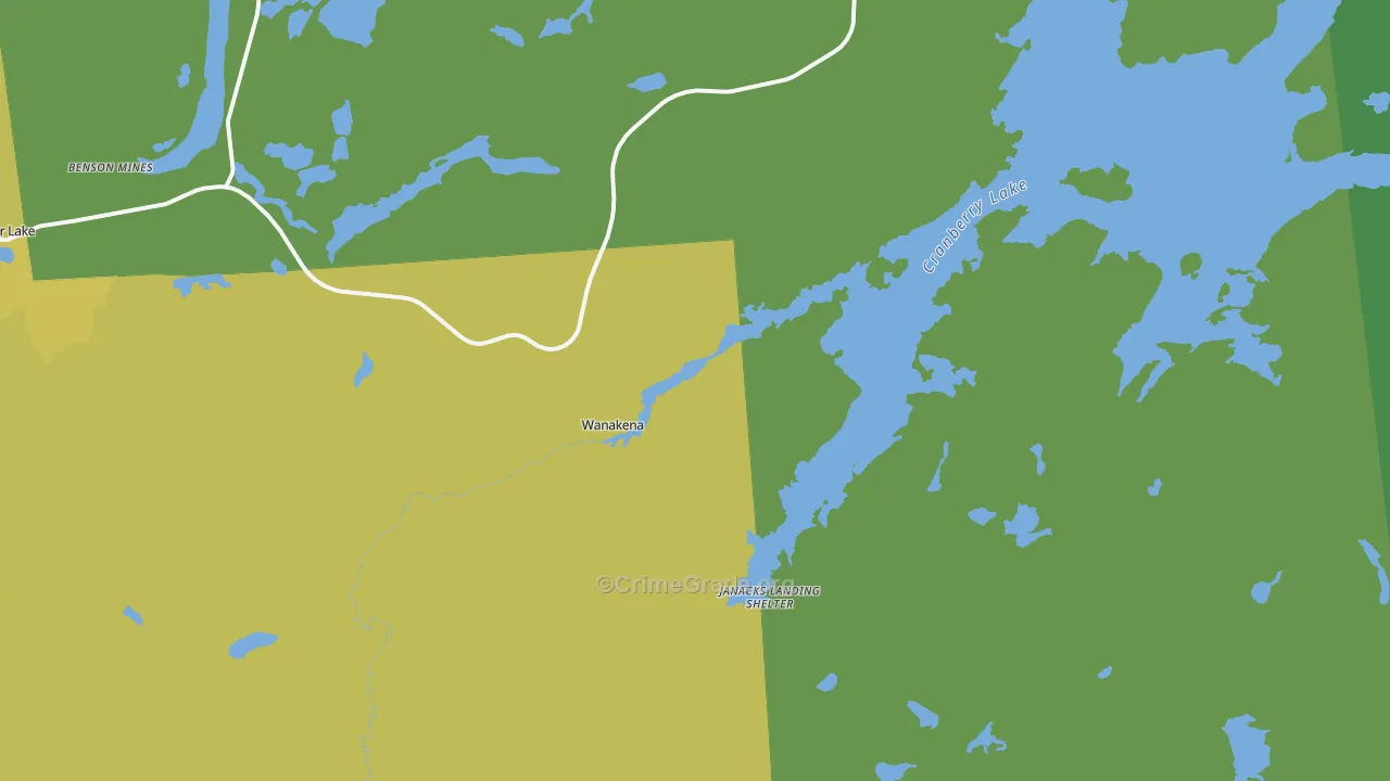 Wanakena, NY Map of Vandalism Rates