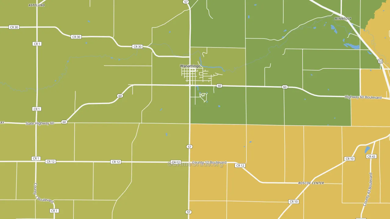 Wanamingo, MN Map of Vandalism Rates