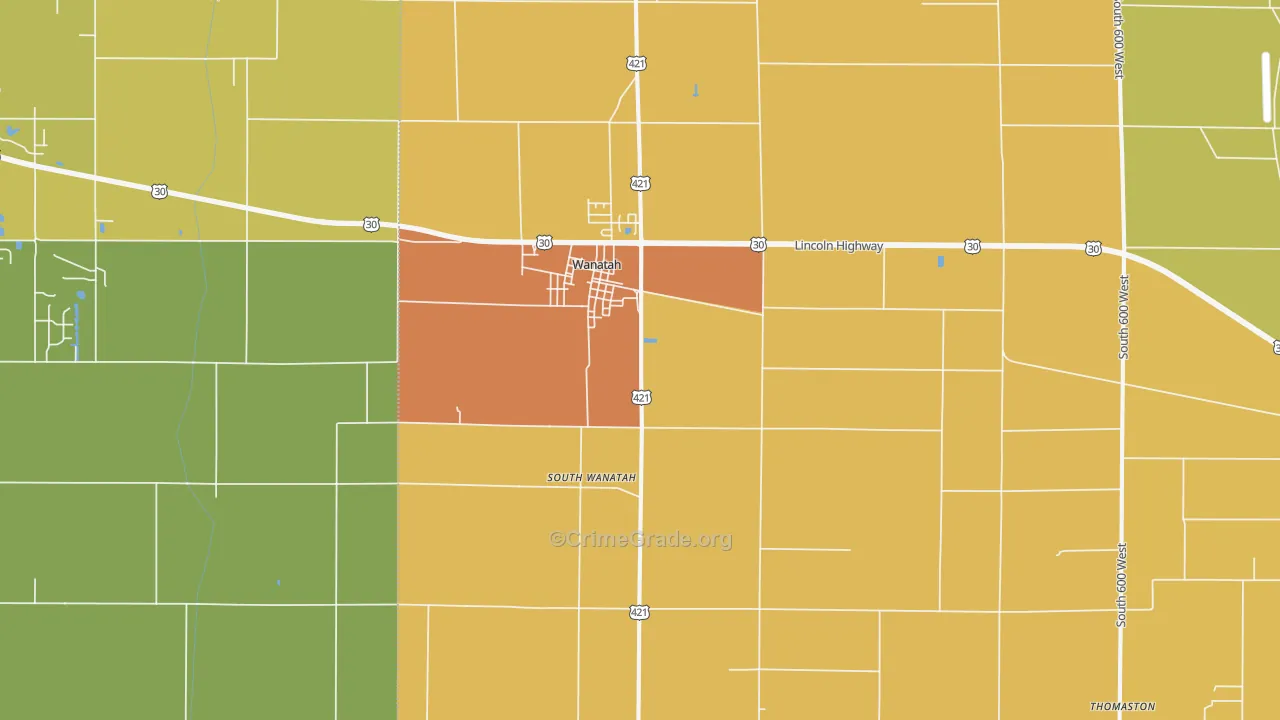 Wanatah, IN Map of Vandalism Rates