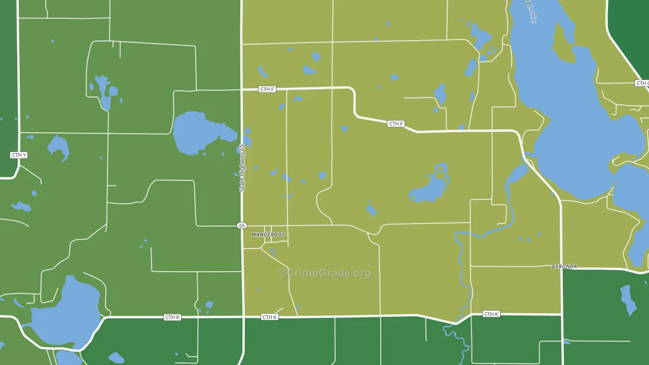 Wanderoos, WI Map of Vandalism Rates