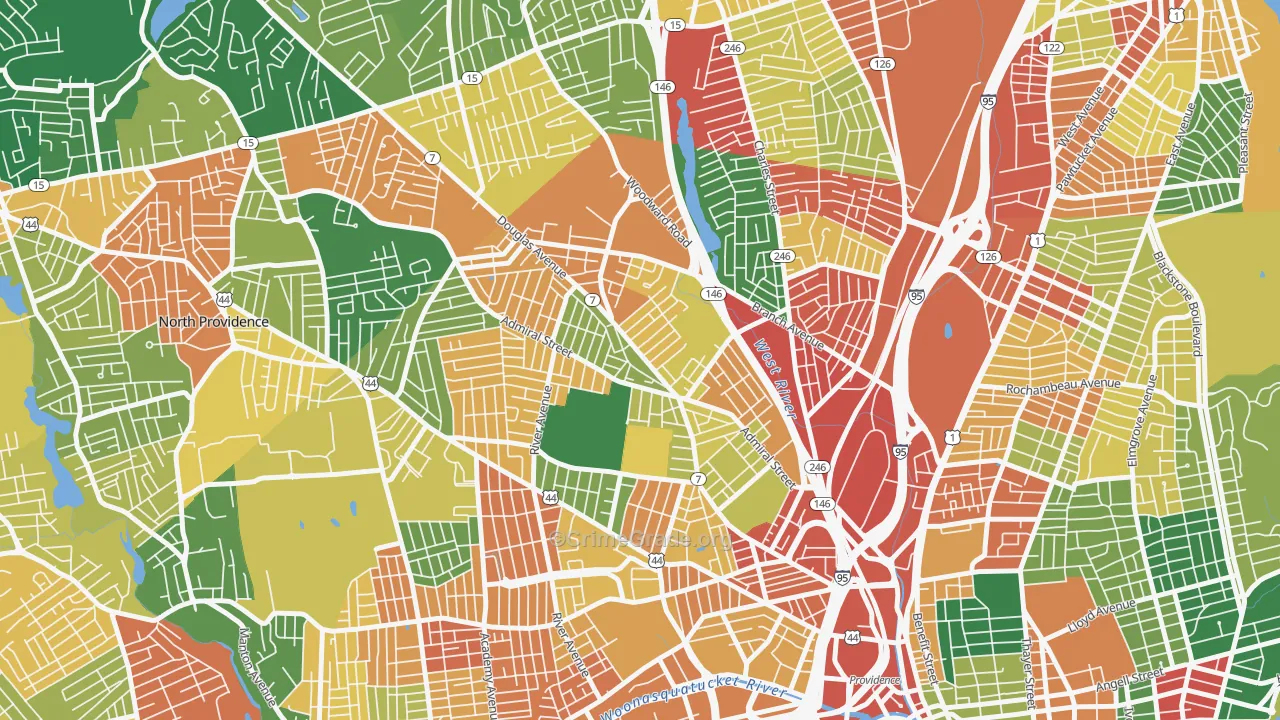 Wanskuck, Providence, RI Map of Vandalism Rates