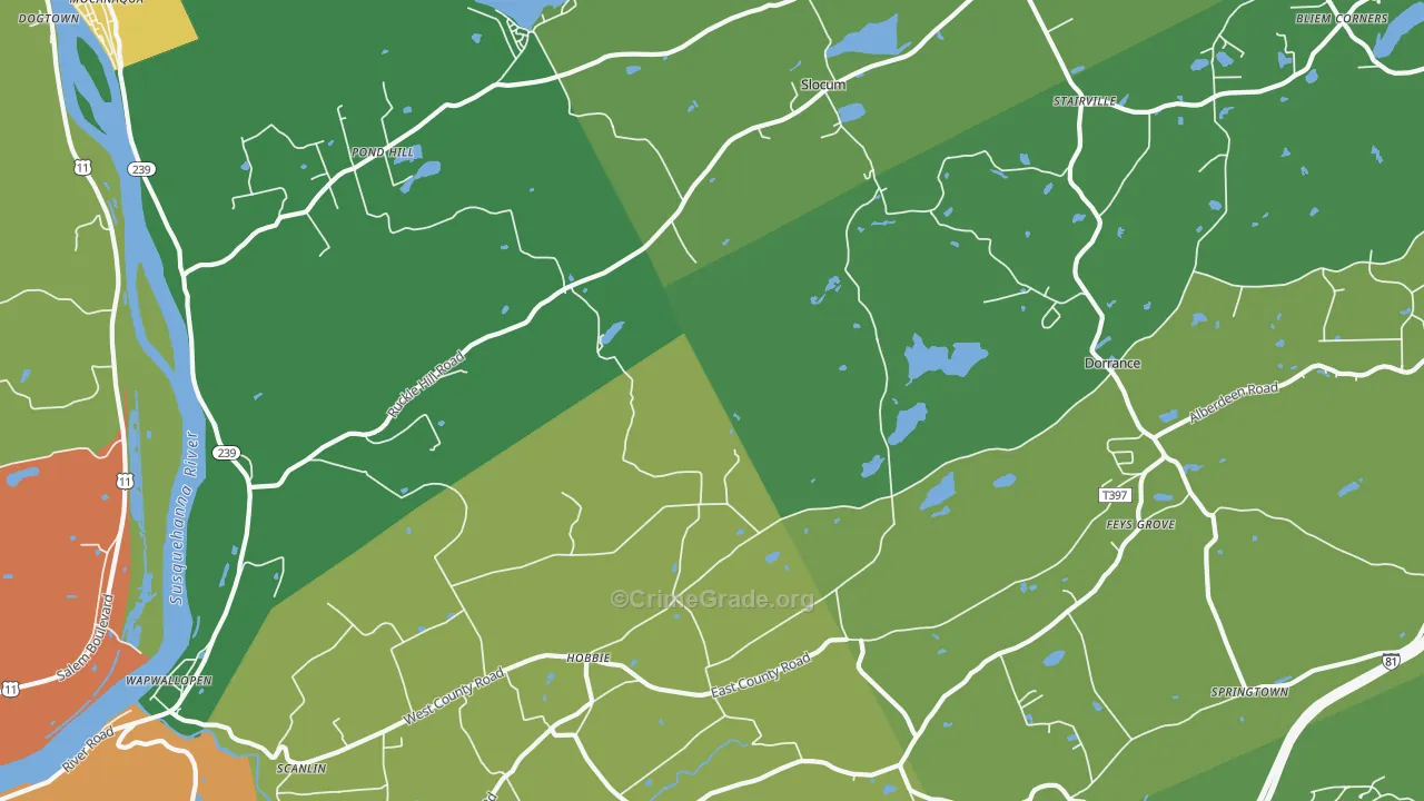 Wapwallopen, PA Map of Vandalism Rates
