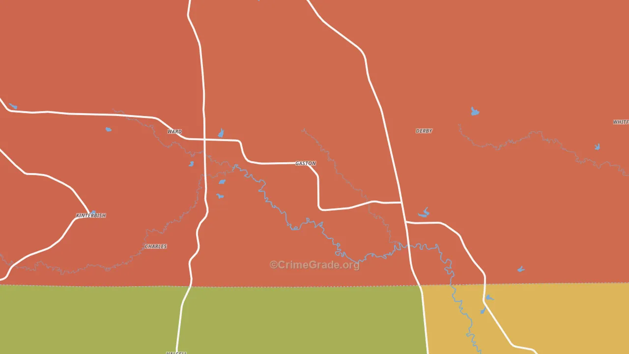 Ward, AL Map of Vandalism Rates
