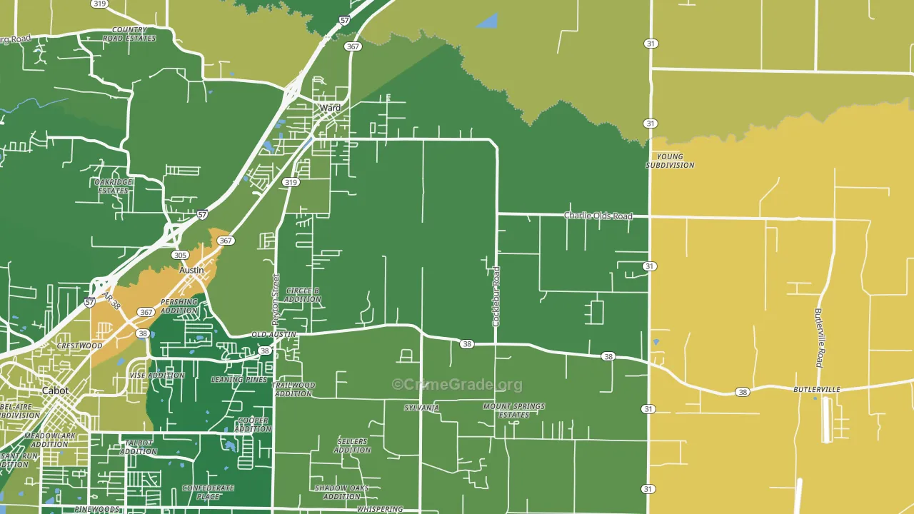 Ward, AR Map of Vandalism Rates