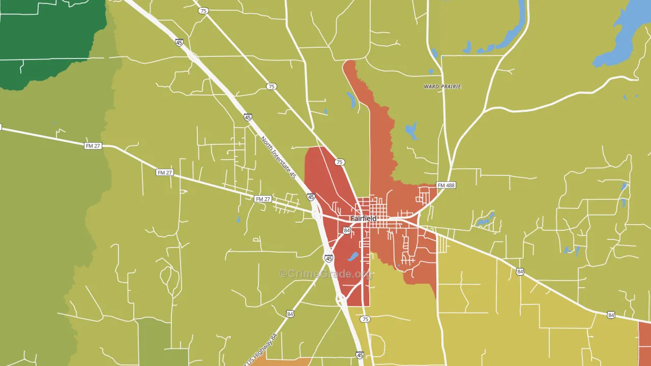Ward Prairie, TX Map of Vandalism Rates