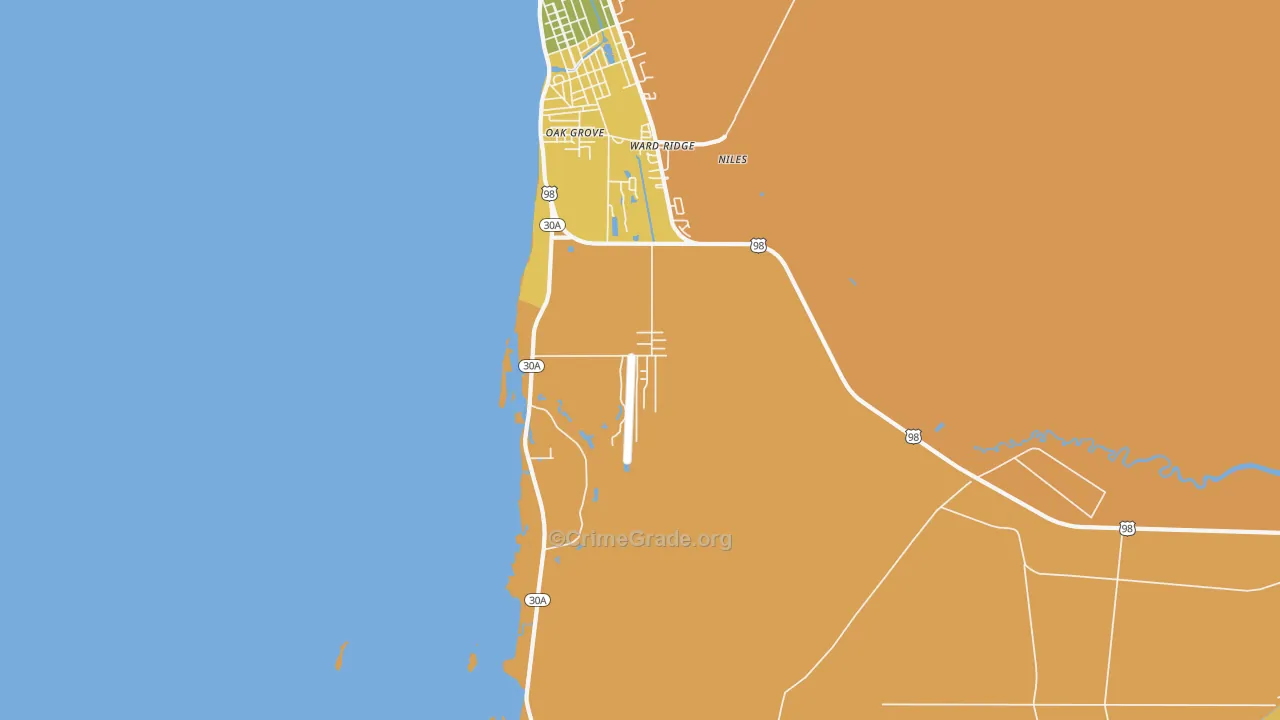 Ward Ridge, FL Map of Vandalism Rates