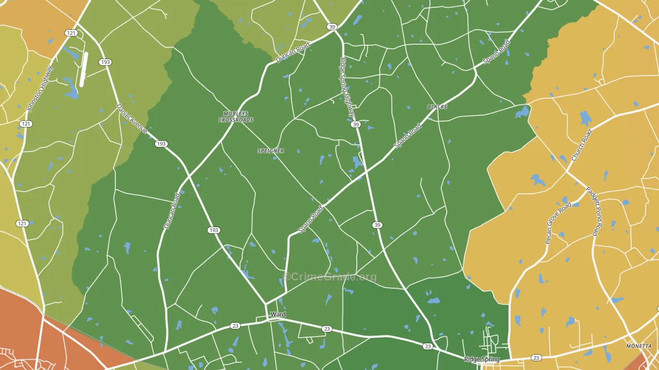 Ward, SC Map of Vandalism Rates