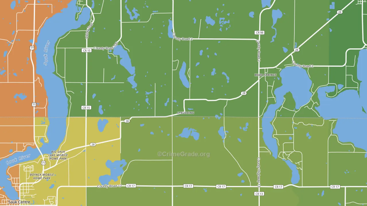 Ward Springs, MN Map of Vandalism Rates