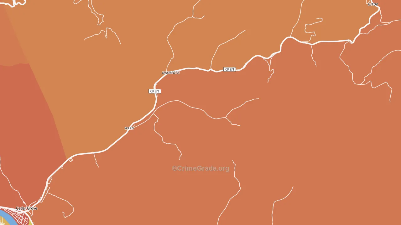 Ward, WV Map of Vandalism Rates