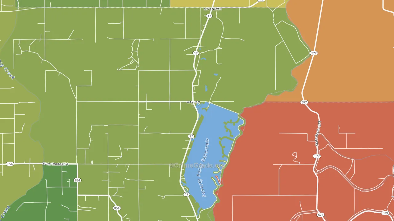 Warden, LA Map of Vandalism Rates