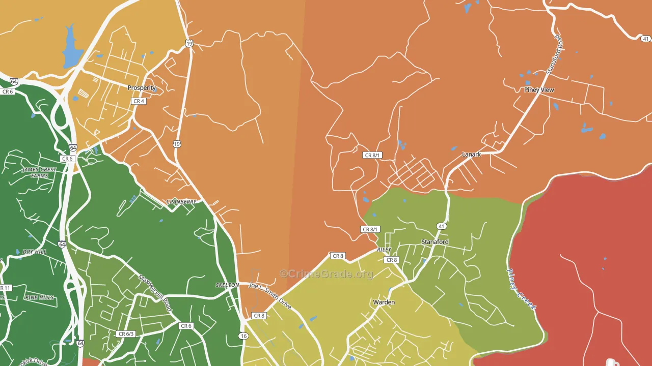 Warden, WV Map of Vandalism Rates
