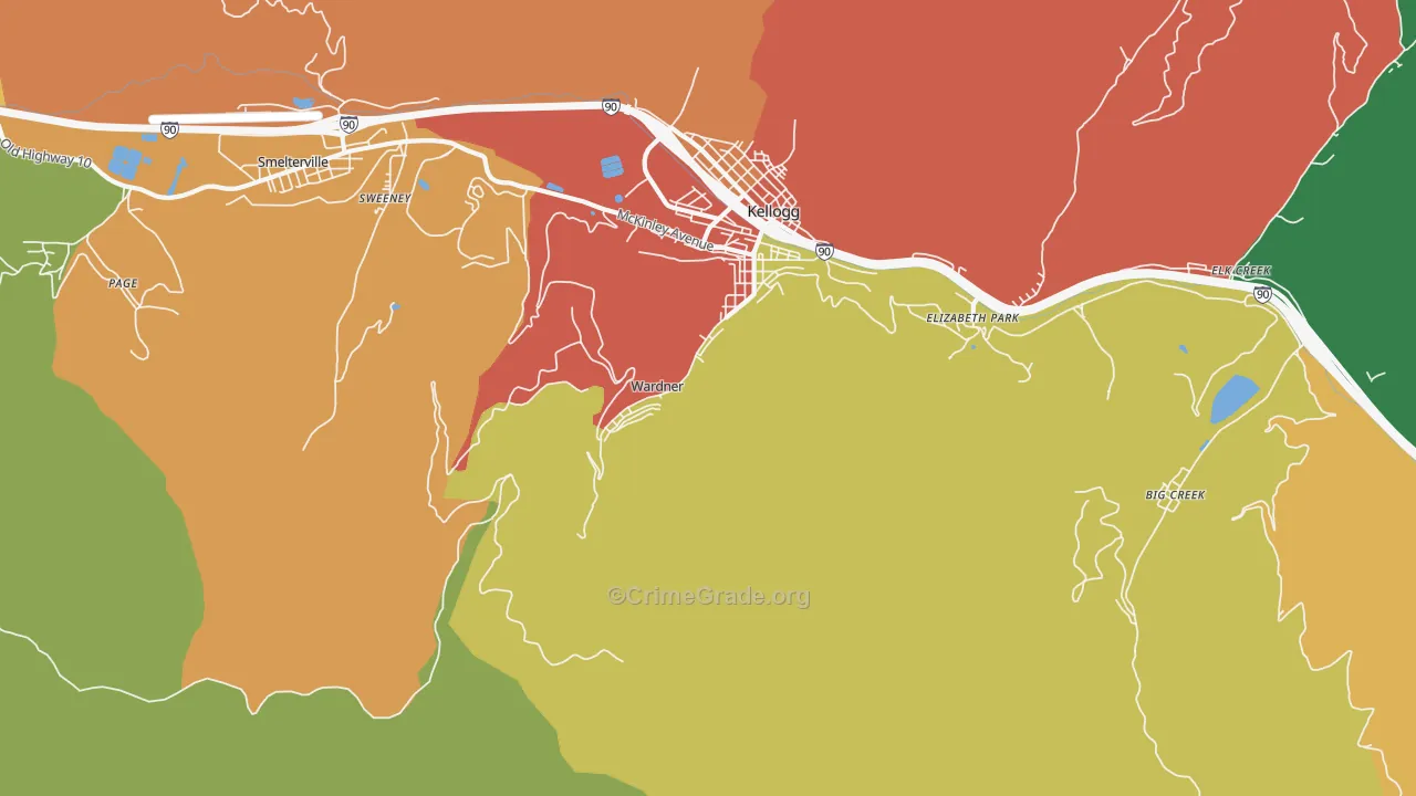 Wardner, ID Map of Vandalism Rates