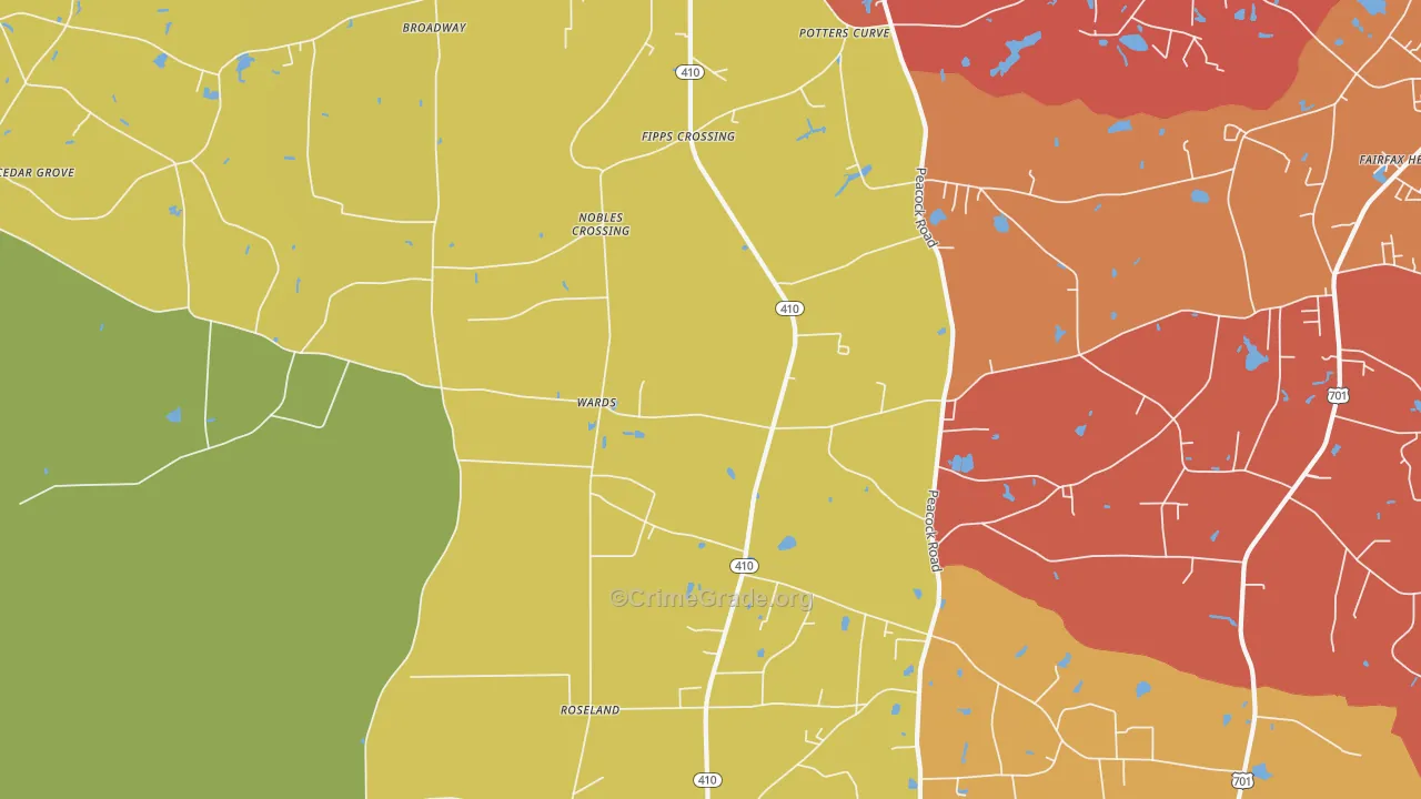 Wards, NC Map of Vandalism Rates