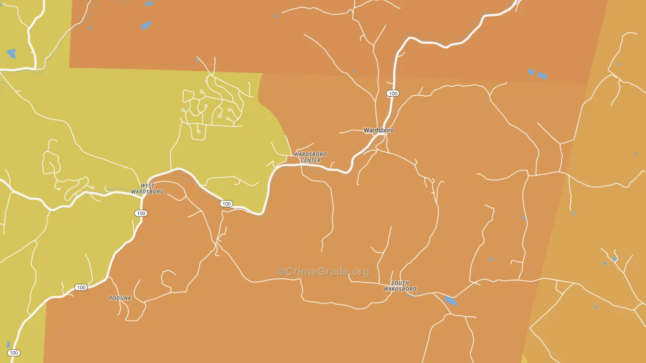 Wardsboro, VT Map of Vandalism Rates