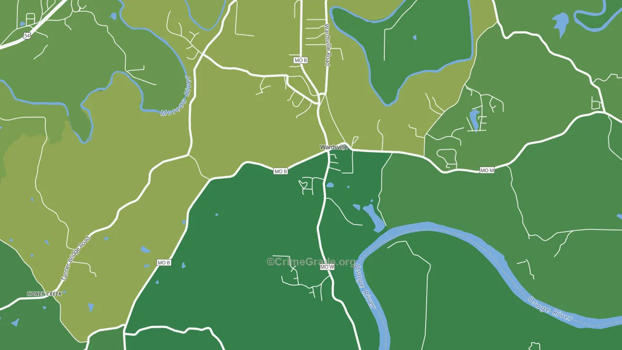 Wardsville, MO Map of Vandalism Rates
