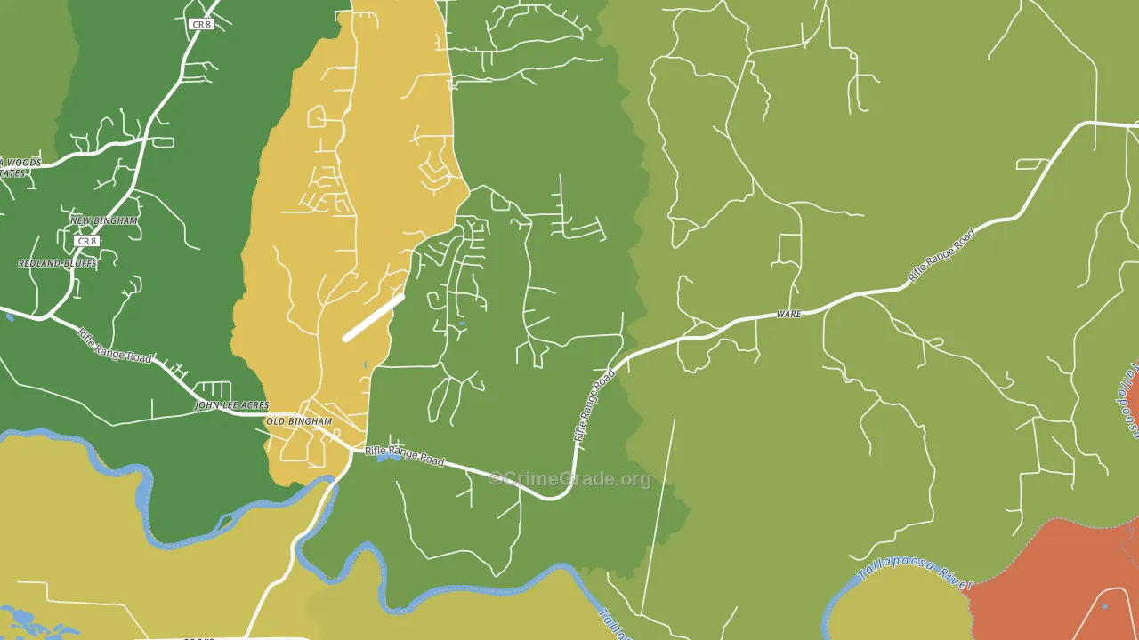 Ware, AL Map of Vandalism Rates