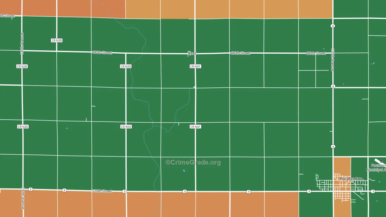 Ware, IA Map of Vandalism Rates