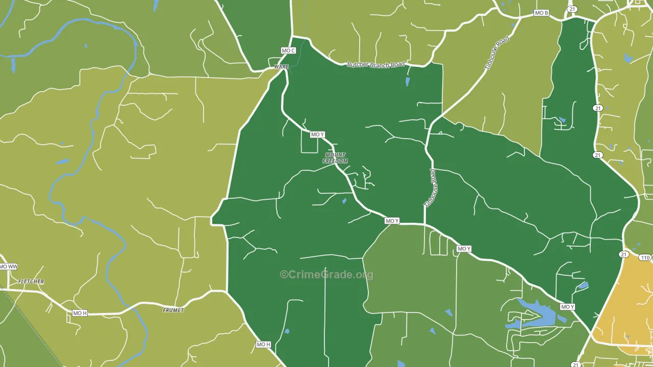 Ware, MO Map of Vandalism Rates
