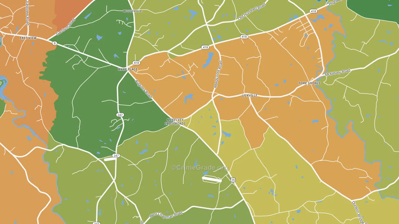 Ware Place, SC Map of Vandalism Rates