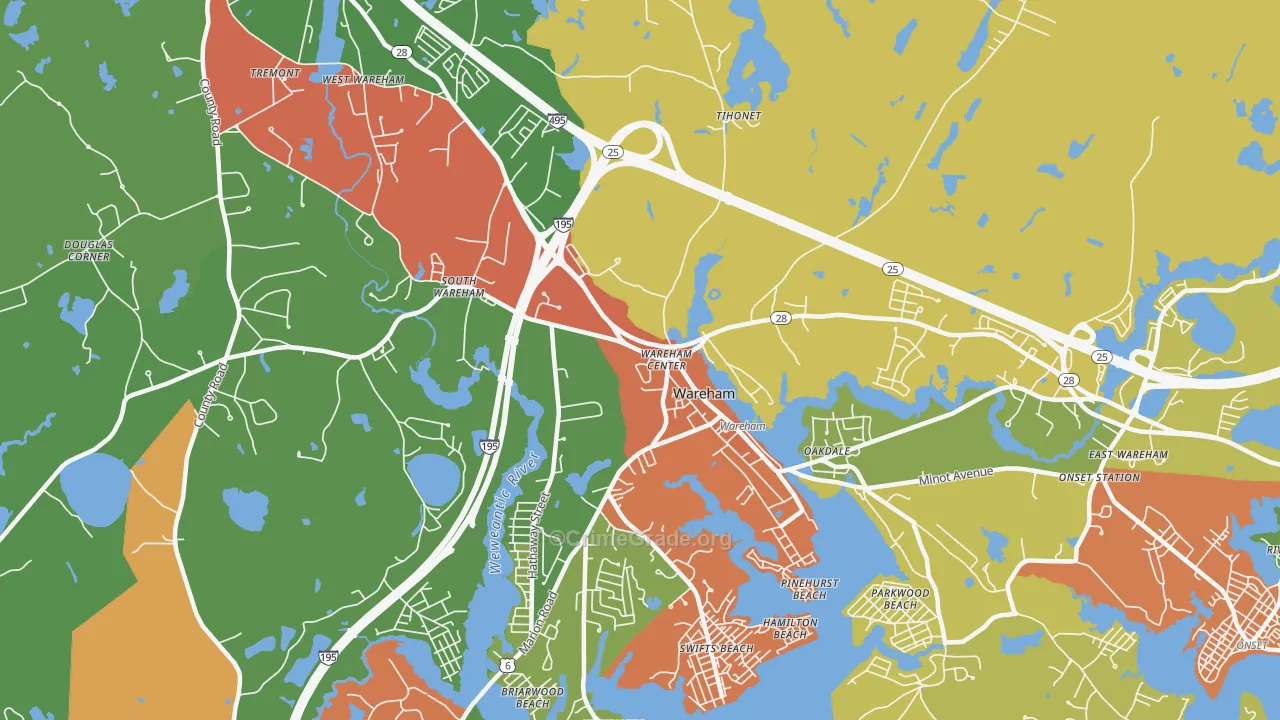 Wareham, MA Map of Vandalism Rates