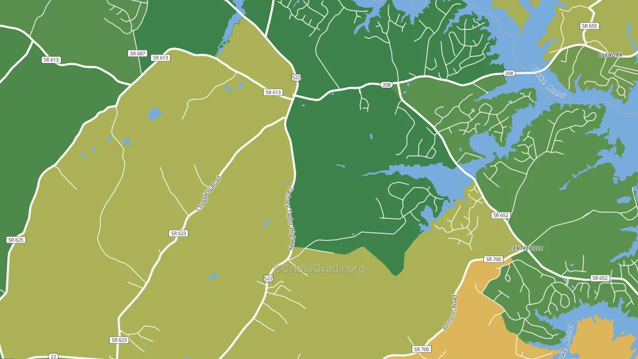 Wares Crossroads, VA Map of Vandalism Rates