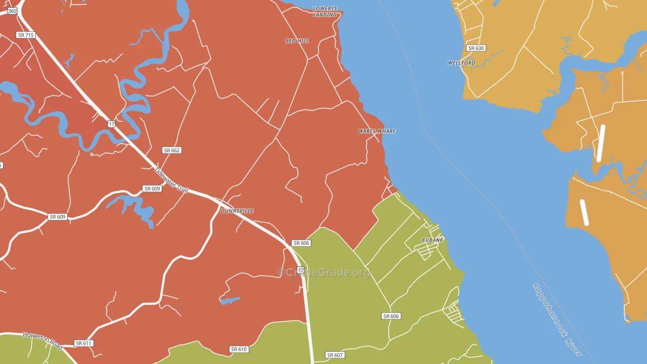 Wares Wharf, VA Map of Vandalism Rates