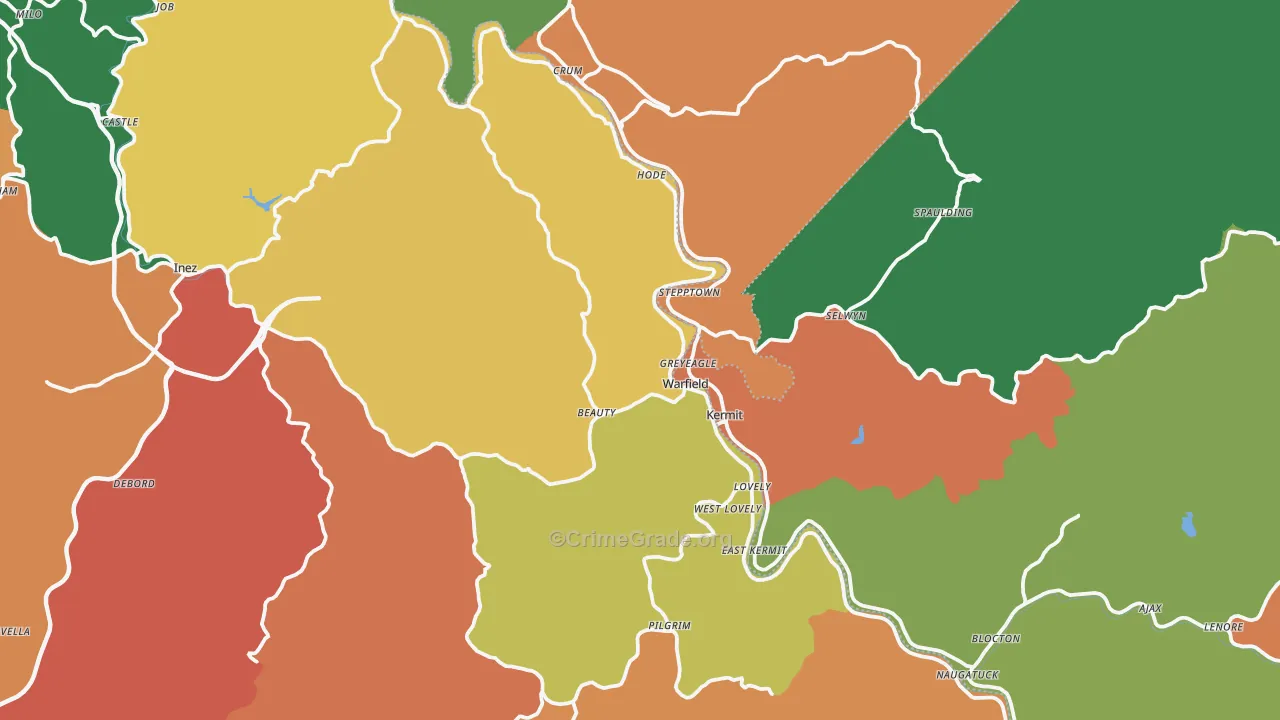 Warfield, KY Map of Vandalism Rates