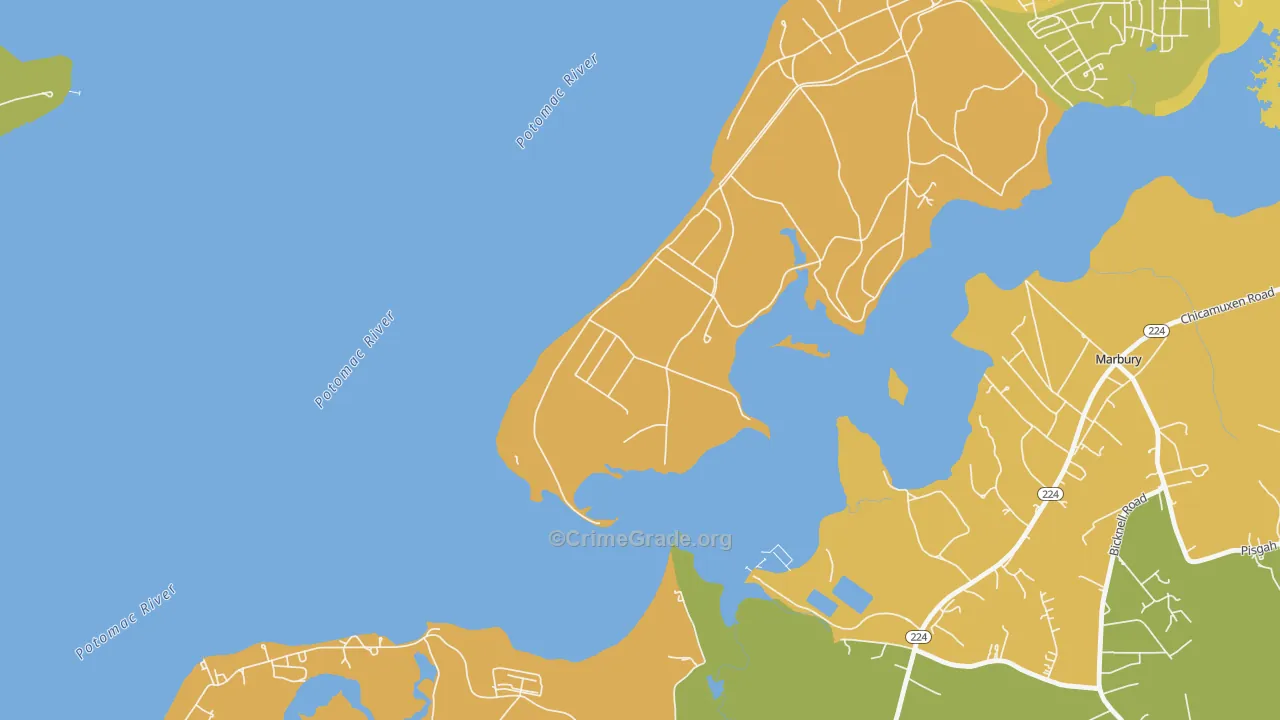 Warington Hills, MD Map of Vandalism Rates