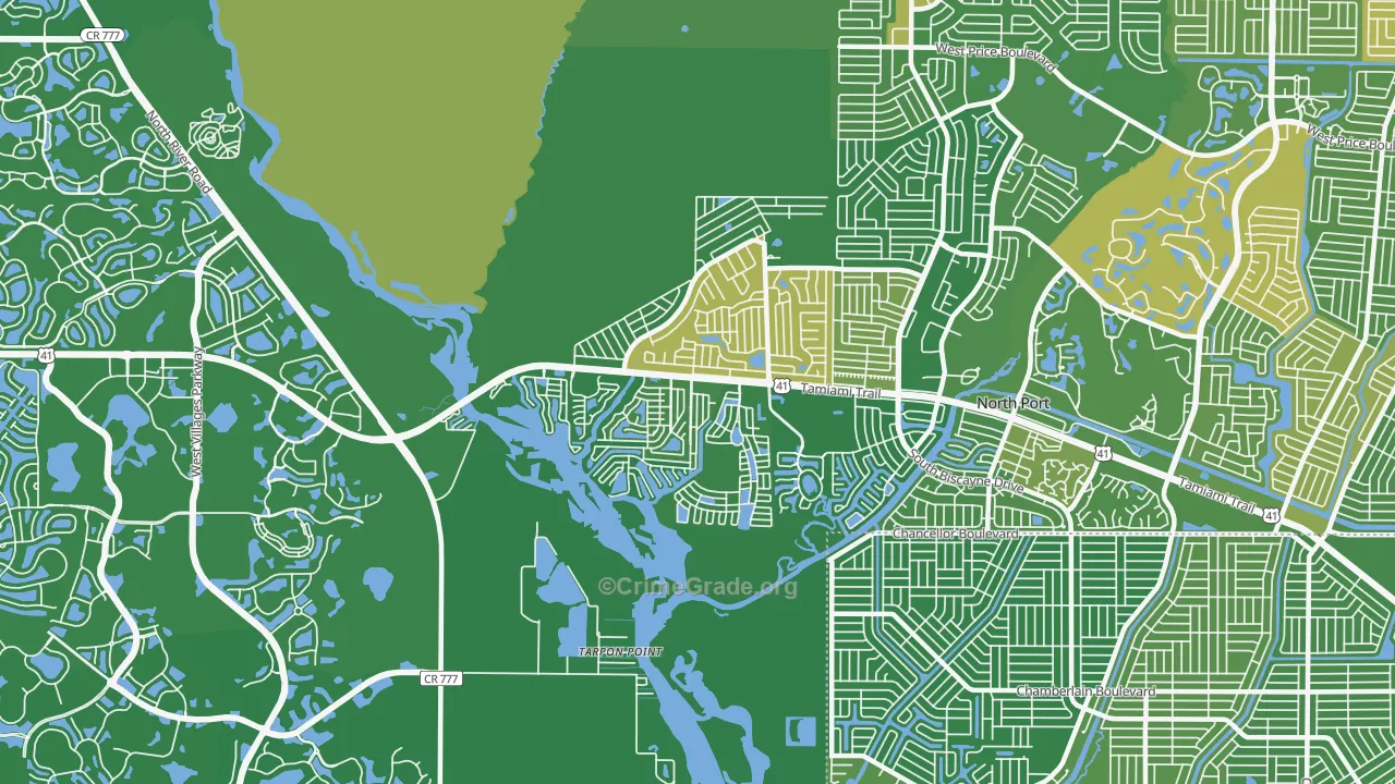 Warm Mineral Springs, FL Map of Vandalism Rates