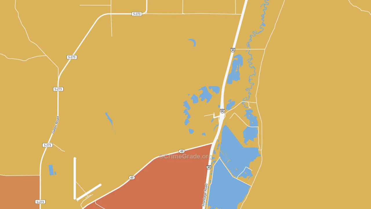 Warm Springs, MT Map of Vandalism Rates