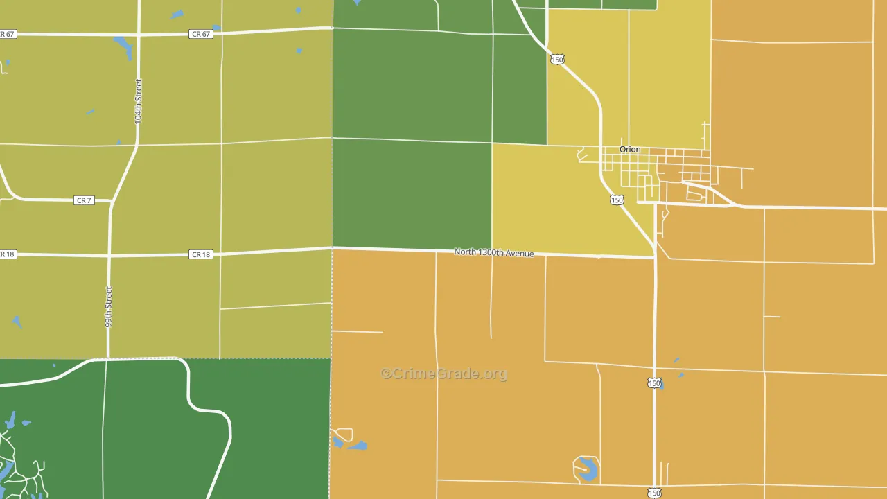 Warner, IL Map of Vandalism Rates