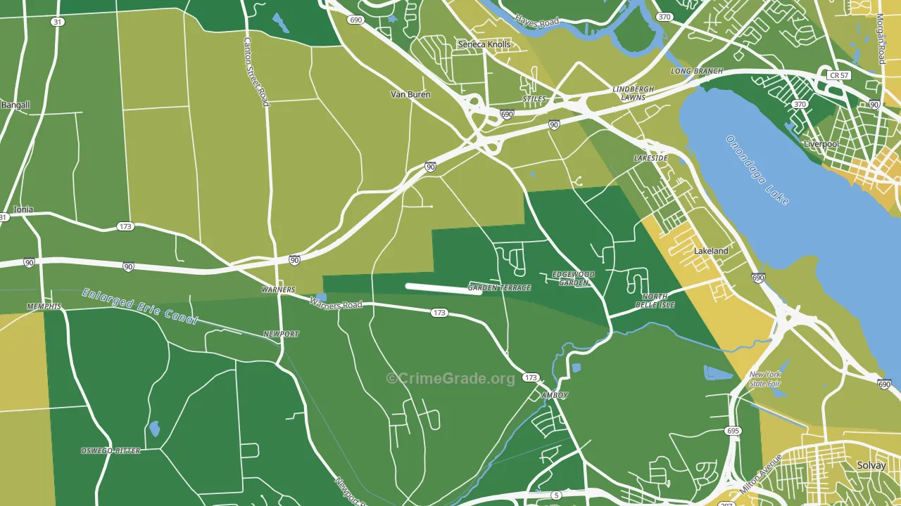 Warners, NY Map of Vandalism Rates