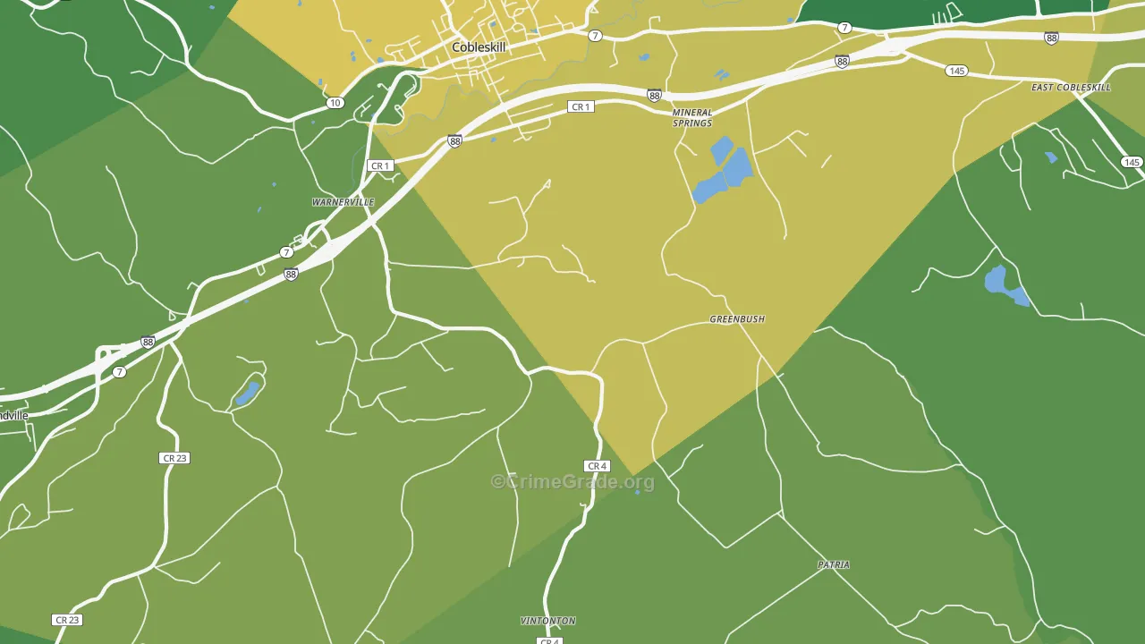 Warnerville, NY Map of Vandalism Rates