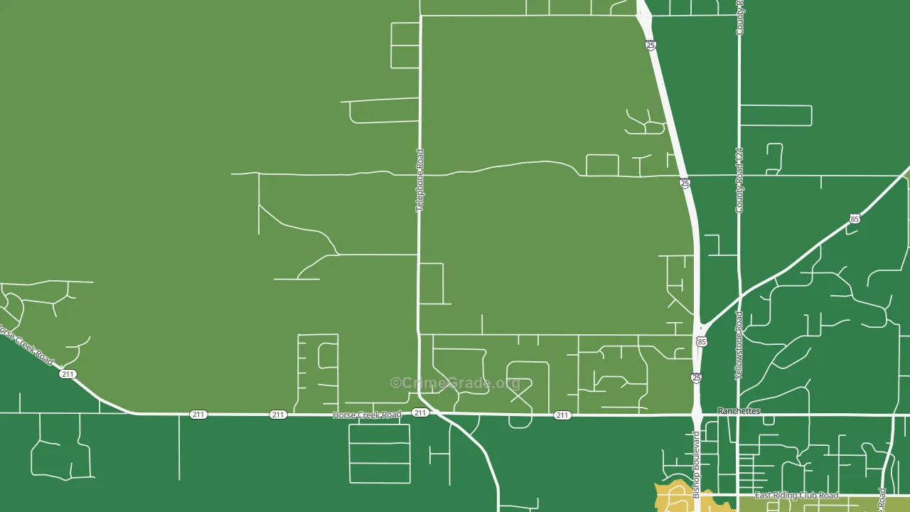 Warren Air Force Base, WY Map of Vandalism Rates