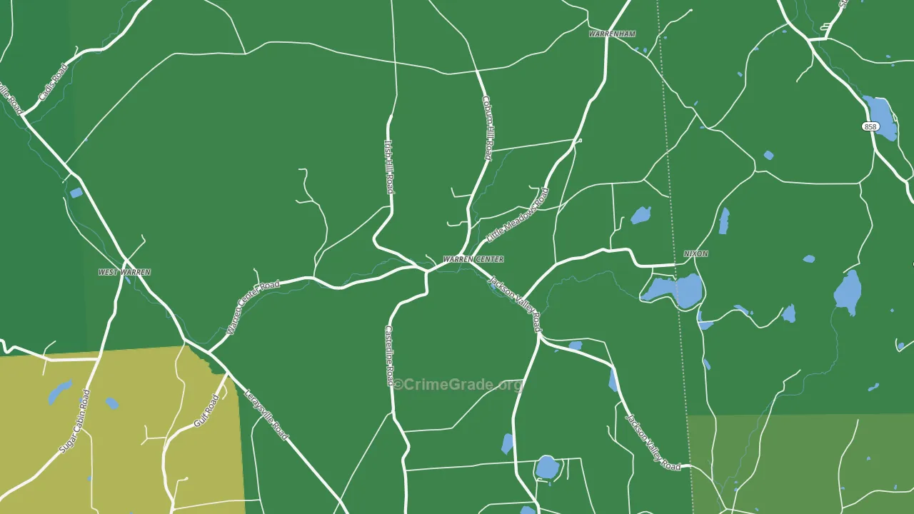 Warren Center, PA Map of Vandalism Rates
