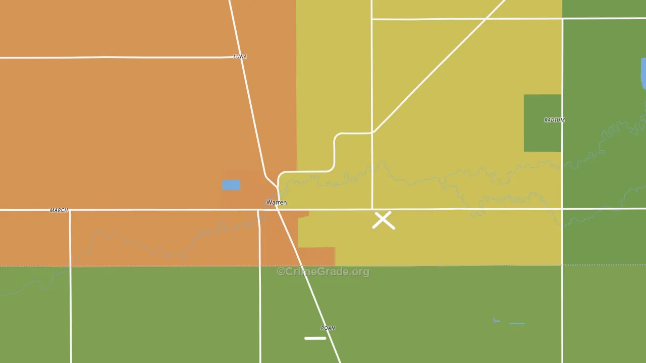 Warren, MN Map of Vandalism Rates