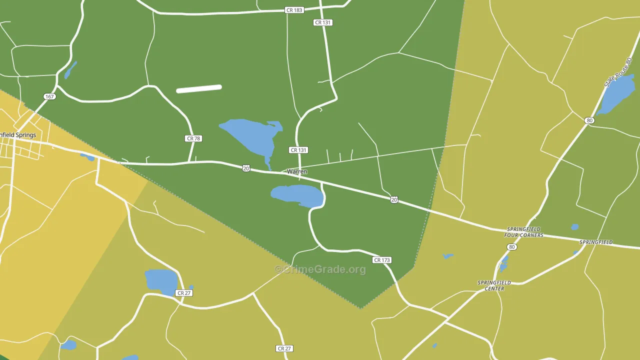 Warren, NY Map of Vandalism Rates
